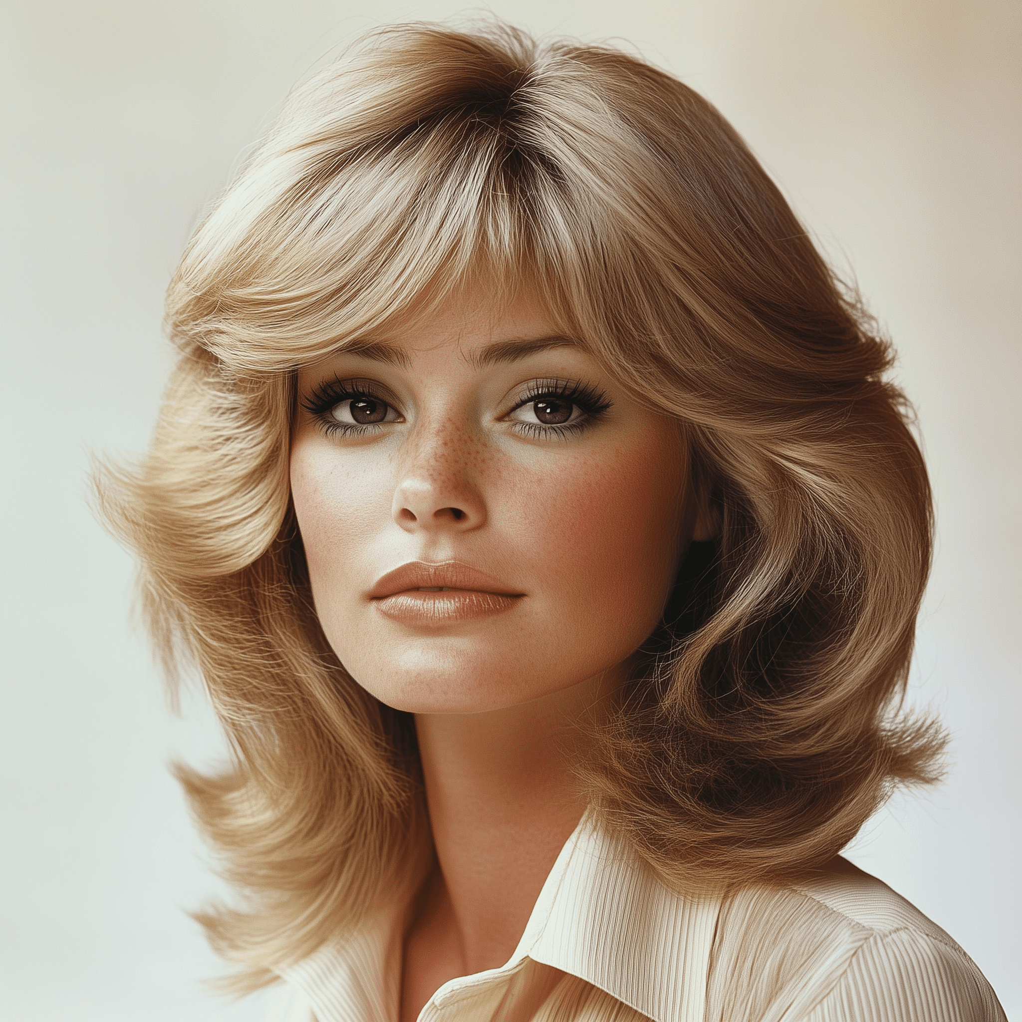 70s fashion hairstyle - feathered