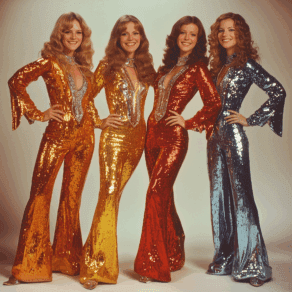 70s fashion sequined jumpsuits