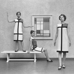 Mondriaan mode door Yves St Laurent (1966)